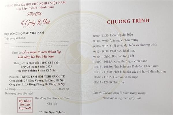 Hội đồng liên lạc Họ Đào Việt Nam  25 năm xây dựng và phát triển